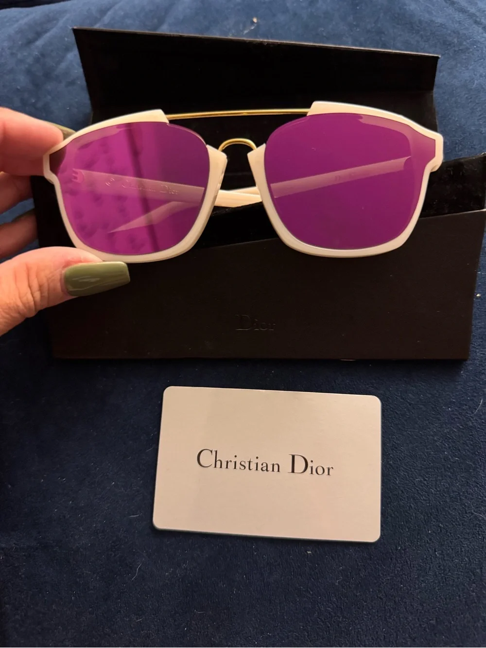 DIOR Abstract Square Mirrored Sunglasses White